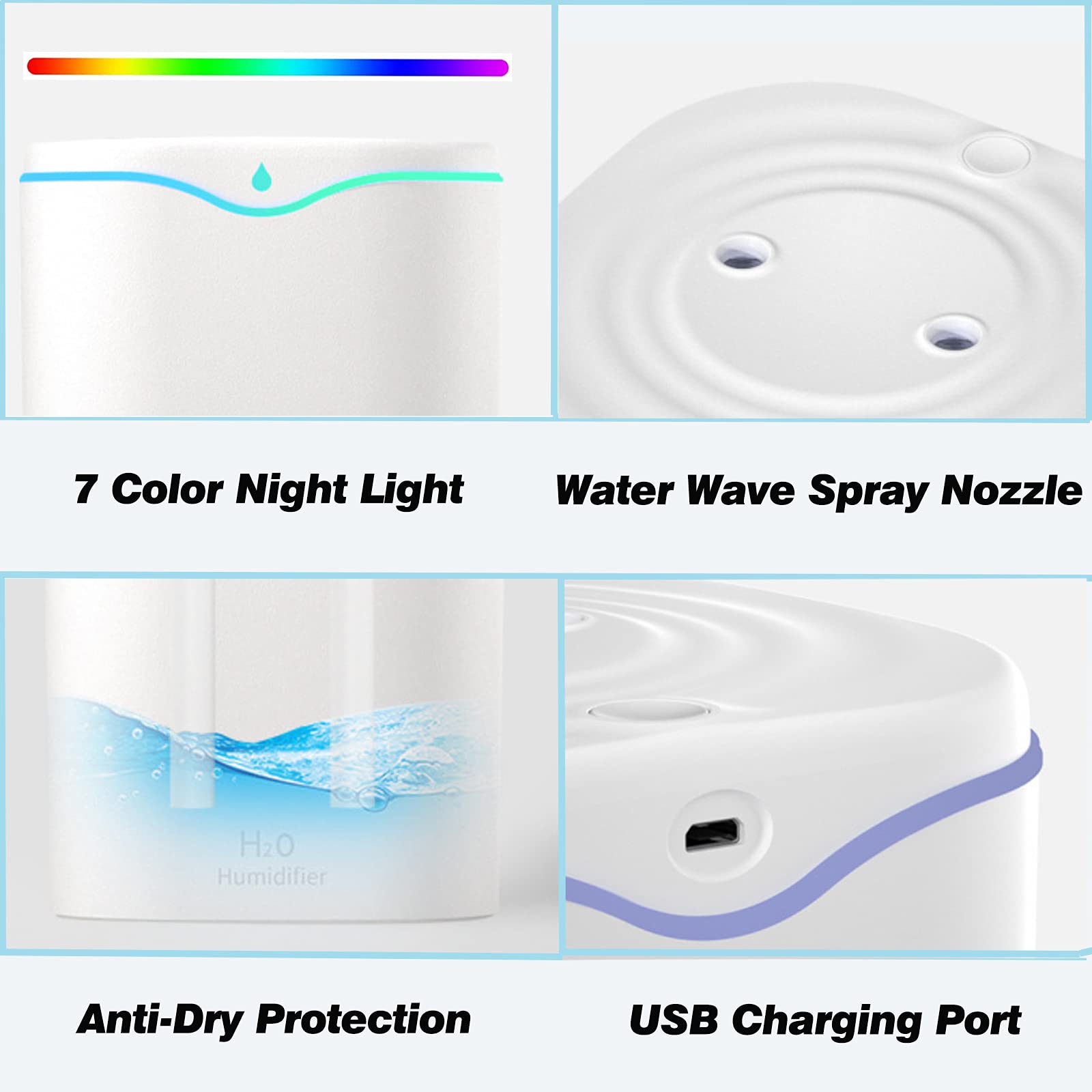 HANNEA Humidifier for Room Moisture 2L 28dB Silent Humidifier for Plants Indoor Household Ultrasonic Cool Mist Humidifier Desktop Humidifier with Double Spray Nozzle 7-Color RGB Night Light Auto Shut-Off HANNEA Humidifier for Room Moisture 2L 28dB Silent Humidifier for Plants Indoor Household Ultrasonic Cool Mist Humidifier Desktop Humidifier with Double Spray Nozzle 7-Color RGB Night Light Auto Shut-Off